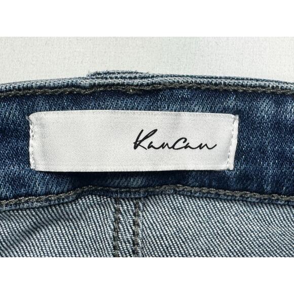 Kancan Women's Distressed Flare Blue Stretch Denim Jeans - Size 1/24 (25x32.5) - Picture 4 of 5